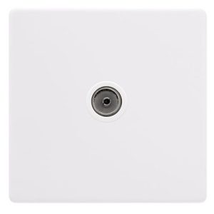CLICK DEFINITY COMPLETE SINGLE NON-ISOLATED COAXIAL OUTLET - POLAR WHITE COVER PLATE - POLAR WHITE INSERT