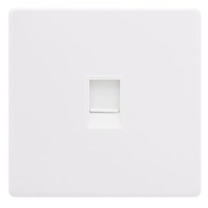CLICK DEFINITY COMPLETE SINGLE RJ11 (IRISH/US) OUTLET - POLAR WHITE COVER PLATE - POLAR WHITE INSERT