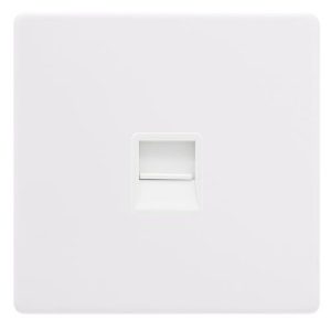 CLICK DEFINITY COMPLETE SINGLE TELEPHONE MASTER OUTLET - POLAR WHITE COVER PLATE - POLAR WHITE INSERT
