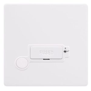 CLICK DEFINITY COMPLETE 13A LOCKABLE CONNECTION UNIT WITH OPTIONAL FLEX OUTLET - POLAR WHITE COVER PLATE - POLAR WHITE INSERT