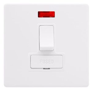 CLICK DEFINITY COMPLETE 13A SWITCHED FUSED CONNECTION UNIT WITH NEON - POLAR WHITE COVER PLATE - POLAR WHITE INSERT