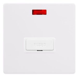 CLICK DEFINITY COMPLETE 13A FUSED CONNECTION UNIT WITH NEON - POLAR WHITE COVER PLATE - POLAR WHITE INSERT