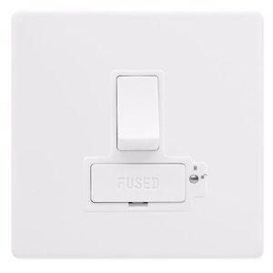 CLICK DEFINITY COMPLETE 13A LOCKABLE  SWITCHED FUSED CONNECTION UNIT - POLAR WHITE COVER PLATE - POLAR WHITE INSERT