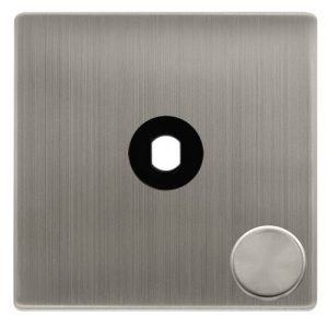 CLICK DEFINITY COMPLETE 1 GANG UNFURNISHED DIMMER PLATE & KNOBS - STAINLESS STEEL