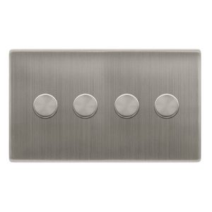 CLICK DEFINITY COMPLETE 4 GANG 2 WAY 100W DIMMER SWITCH - STAINLESS STEEL