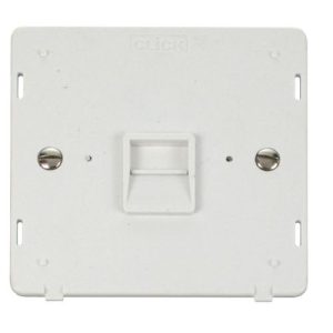 CLICK DEFINITY INSERT POLAR WHITE SINGLE T/PHONE SOCKET MAST INSERT WHITE