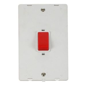 CLICK DEFINITY INSERT POLAR WHITE 45A 2G PLATE DP SWITCH INSERT WHITE