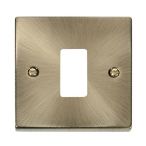 CLICK GRIDPRO DECO FRONTPLATES ANTIQUE BRASS GRIDPRO 1-GANG DECO PLATE ANTIQUE BRASS