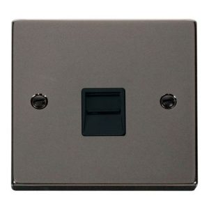 CLICK DECO VICTORIAN BLACK NICKEL VPBK NKL TELEPHONE SOCKET BLACK
