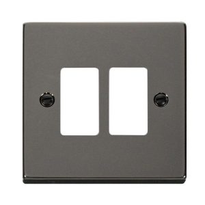 CLICK GRIDPRO DECO FRONTPLATES BLACK NICKEL GRIDPRO 2-GANG DECO PLATE BLACK NICKEL
