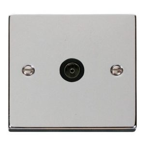 CLICK DECO VICTORIAN POLISHED CHROME VPCH 1-GANG SINGLE CO AXIAL OUTLET