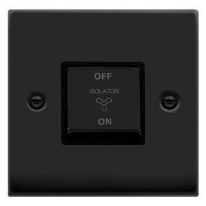 CLICK DECO VICTORIAN MATT BLACK INGOT TRIPLE POLE FAN ISOLATOR