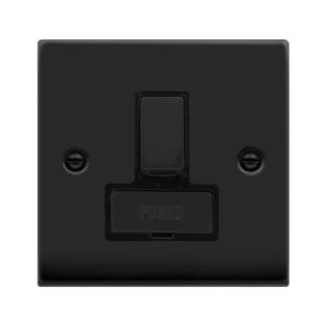 CLICK DECO VICTORIAN MATT BLACK INGOT 13A SWITCHED FUSED SPUR
