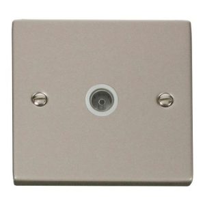 CLICK DECO VICTORIAN PEARL NICKEL 1-GANG SINGLE CO AXIAL OUTLET