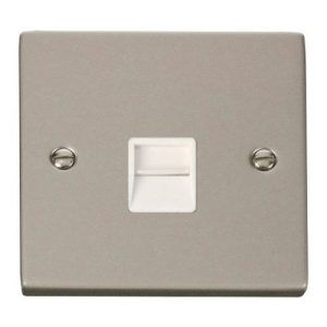 CLICK DECO VICTORIAN PEARL NICKEL SINGLE TELEPHONE SOCKET MASTER