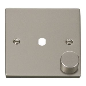 CLICK DECO VICTORIAN PEARL NICKEL VPPN 1-GANG DOUBLE DIMMER PLATE & KNOBS