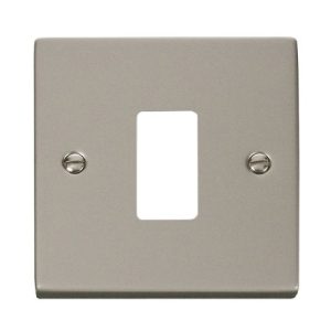 CLICK PEARL NICKEL GRIDPRO 1-GANG DECO PLATE