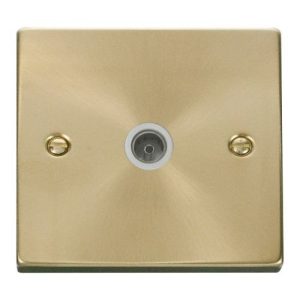 CLICK DECO VICTORIAN SATIN BRASS VPSB 1-GANG SINGLE CO AXIAL OUTLET