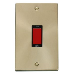 CLICK DECO VICTORIAN SATIN BRASS VPSAT/BRASS 2-GANG 45A DP SWITCH