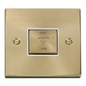 CLICK DECO VICTORIAN SATIN BRASS 10A 1-GANG 3 POLE INGOT SW