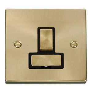 CLICK DECO VICTORIAN SATIN BRASS INGOT 13A SWITCHED SPUR WITHOUT FLEX OUTLET