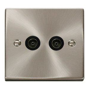 CLICK DECO VICTORIAN SATIN CHROME VP 1-GANG TWIN CO AXIAL OUTLET