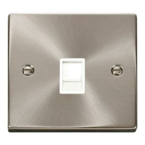 CLICK DECO VICTORIAN SATIN CHROME VP RJ11 WHITE