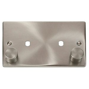 CLICK DECO VICTORIAN SATIN CHROME 2G PLATE DOUBLE DIMMERAPERTURE