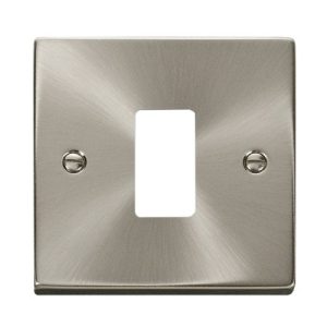 CLICK SATIN CHROME GRIDPRO 1-GANG 1-MODULE FRONTPLATE