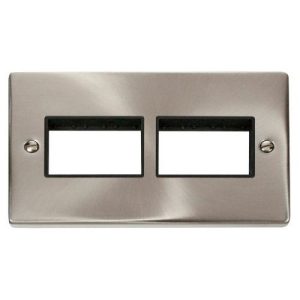 CLICK MINIGRID 6-GANG PLATES 2G PLATE(3 + 3)SW APER