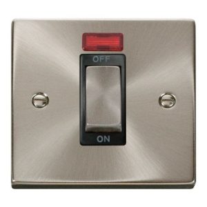 CLICK DECO VICTORIAN SATIN CHROME INGOT 1G 45A DP SWITCH NEON BLACK