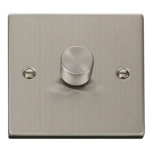 CLICK DECO VICTORIAN STAINLESS STEEL 1-GANG 2 WAY 400W DIMMER SWITCH