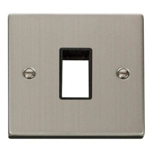 CLICK DECO VICTORIAN STAINLESS STEEL SINGLE SWITCH PLATE1-GANG APERTURE