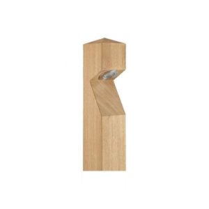 COLLINGWOOD BOLLARD, GL016, POINTED TOP, IROKO WOOD, BASE ENTRY CABLE