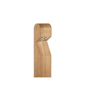COLLINGWOOD BOLLARD, LED LYTE, DOMED TOP, IROKO WOOD, SIDE ENTRY CABLE