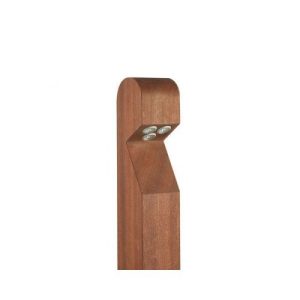 COLLINGWOOD BOLLARD, LED LYTE, DOMED TOP, SAPELE WOOD, BASE ENTRY CABLE