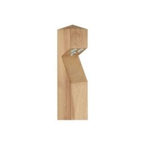 COLLINGWOOD BOLLARD, LED LYTE, POINTED TOP, IROKO WOOD, BASE ENTRY CABLE