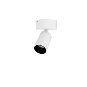 COLLINGWOOD 1901 ROTATABLE SPOT, WHITE HOUSING, BLACK BAFFLE, SURFACE MOUNTED