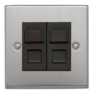 CONTACTUM REFLEX BRUSHED STEEL 1G 2-MOD DATA PLATE