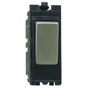 CONTACTUM REFLECT 10AX INTERMEDIATE GRID SWITCH BRUSHED CHROME BLACK INSERTS