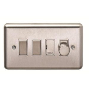 CONTACTUM REFLECT BRUSHED STEEL 2G GRID PLATE