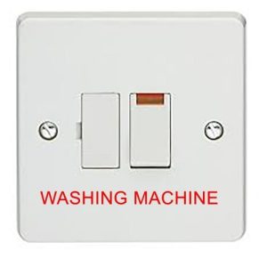 CRABTREE SWITCHED SPUR + NEON (WASH.MACHINE)