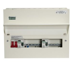 CRABTREE DIST BOARD METAL 9WAY 5 + 4
