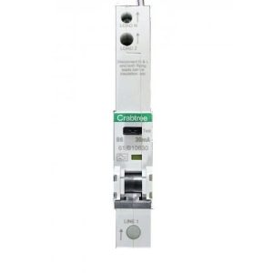 CRABTREE 6A 30mA B-TYPE COMPACT RCBO