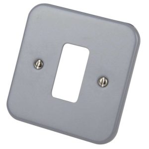 CRABTREE 1 GANG METAL CLAD GRID FACEPLATE