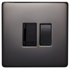 CRABTREE BLACK NICKLE SWITCHED FUSED SPUR