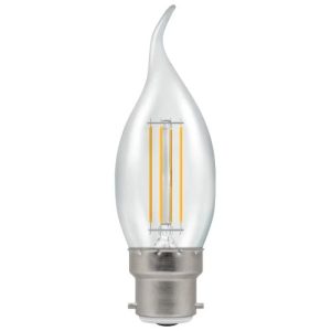 LED BENT-TIP CANDLE 5W=40W=470LM BC FILAMENT DUO DIM WARM WHITE CLEAR