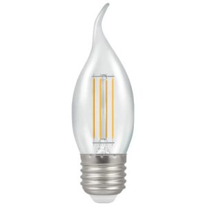 LED BENT-TIP CANDLE 5W=40W=470LM ES FILAMENT DUO DIM WARM WHITE CLEAR