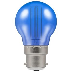 LED GOLFBALL FILAMENT BC 4.5W=25W=400LM. BLUE HARLEQUIN
