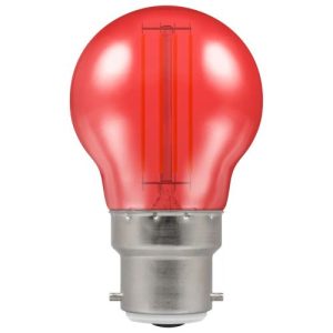 LED GOLFBALL FILAMENT BC 4.5W=25W=400LM. RED HARLEQUIN